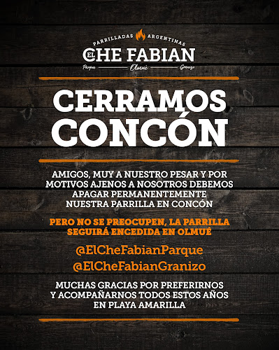 Opinii despre Restaurant Parrillada Argentina El Che Fabian în Concón - Gastronomía y hostelería