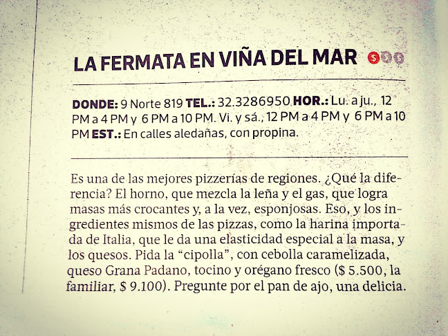 Pizzería La Fermata - Viña del Mar