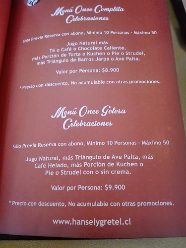 Opinii despre Restaurant y Salón de Té Hansel y Gretel en el Arrayán în Lo Barnechea - Gastronomía y hostelería