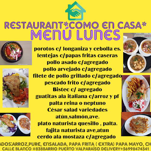 Opinii despre Restaurant Como En Casa în Valparaíso - Gastronomía y hostelería
