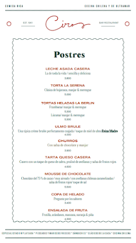 Comments and reviews of Ciro's Bar Isidora