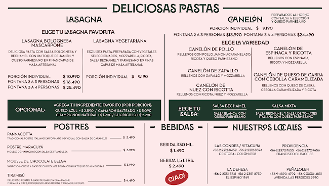 Opinii despre Mascarpone Pizza y Pasta Las Condes în Las Condes - Gastronomía y hostelería