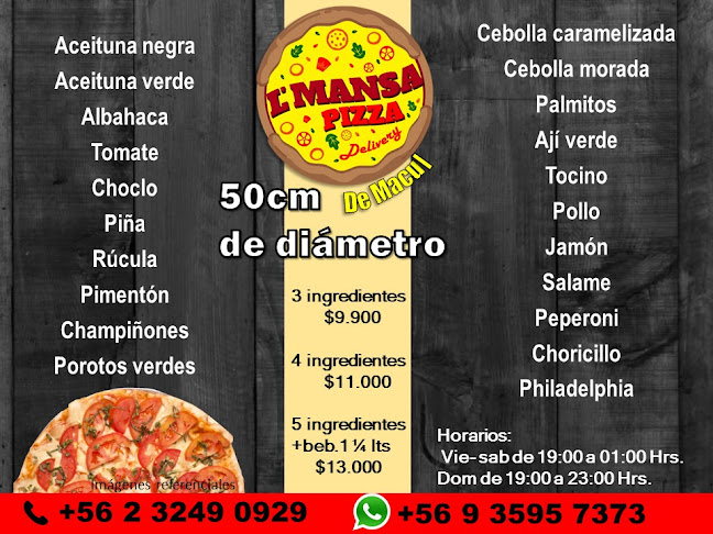 Opinii despre Pizzería L´Mansa Pizza de Macul în Quilicura - Gastronomía y hostelería