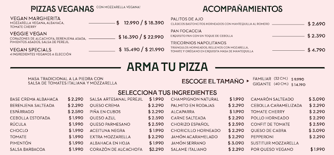 Opinii despre Mascarpone Pizza y Pasta Providencia în Providencia - Gastronomía y hostelería