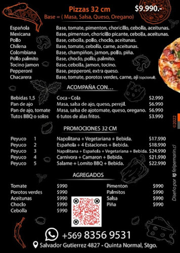 Opinii despre PEYUCO'S PIZZA în Quinta Normal - Gastronomía y hostelería